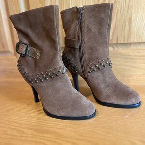 A New Approach a.n.a. Kylie Tan Suede Studded Stiletto Boots Women’s 6M